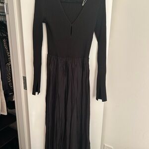 Arket Black Long Sleeve Mixed Medium Dress